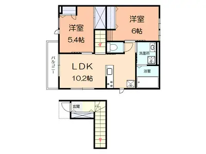 アルテミス(2LDK/2階)の間取り写真