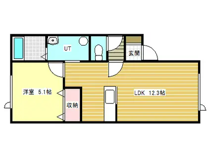 ウィステリアIII(1LDK/2階)の間取り写真