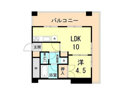 ロイヤルハイツ兵庫(1LDK/8階)の間取り写真