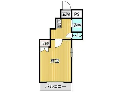 ハイツハラヤマ(1K/4階)の間取り写真