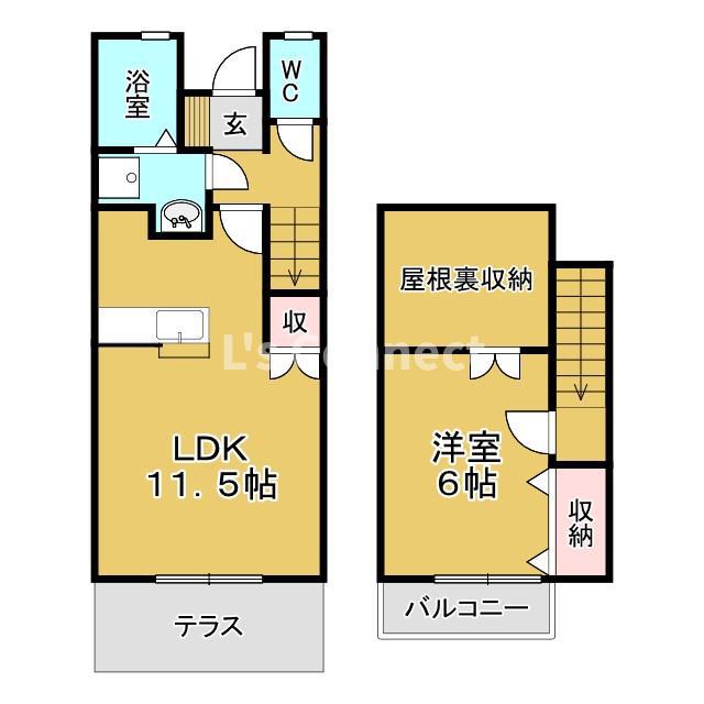 エクステージYAMATOII番館(1LDK/1階)の間取り写真