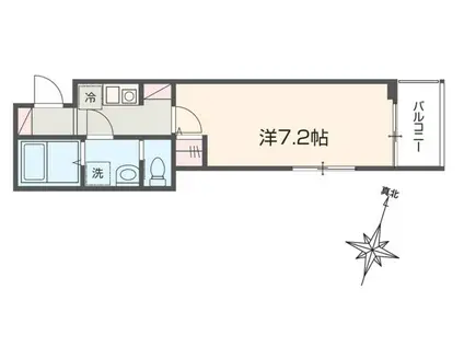 MELDIA与野本町III(1K/3階)の間取り写真