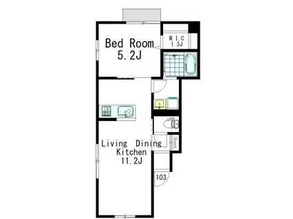 アリアーテ三軒茶屋(1SLDK/1階)の間取り写真