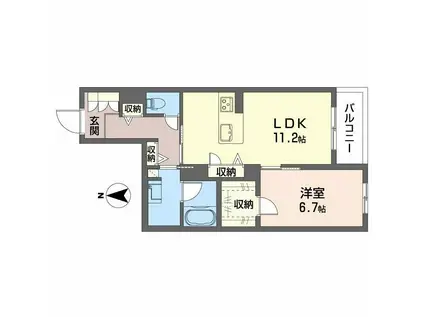 シャーメゾン フェリーチェ 一部子育てグリーン(1LDK/4階)の間取り写真