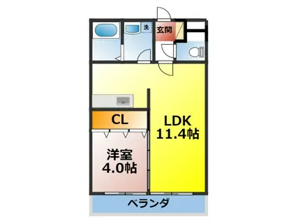 FK1・APARTMENT(1LDK/1階)の間取り写真