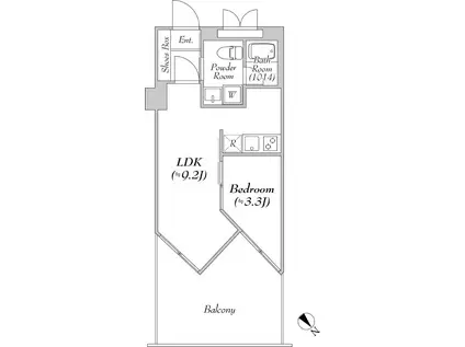 トラヴァローレ淵野辺(1LDK/3階)の間取り写真