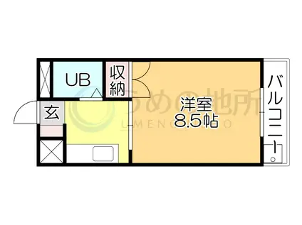 ニュー端山ビル(1K/2階)の間取り写真