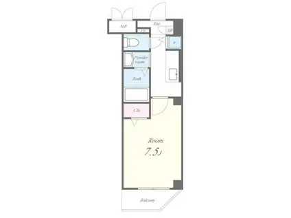 ドルフ白金(1K/3階)の間取り写真