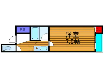 リバティ堺5号館(1K/1階)の間取り写真