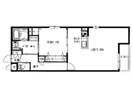 COMFY COURT五条西洞院(1LDK/2階)の間取り写真