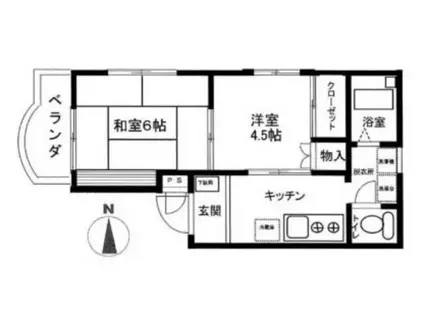 アーバンヒルズ東川口(2K/2階)の間取り写真