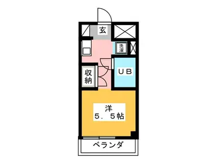 セラミカII(ワンルーム/3階)の間取り写真