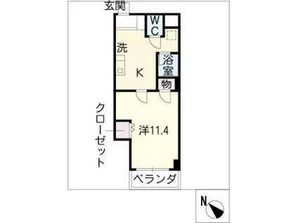 VIA141(1K/12階)の間取り写真