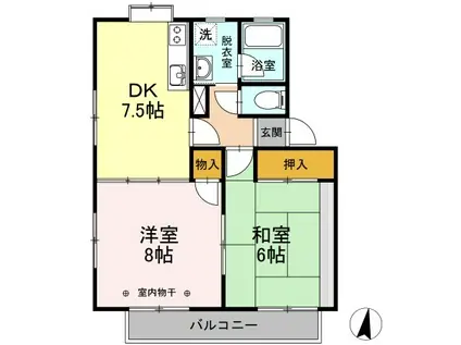 メジーフローレンスB(2DK/2階)の間取り写真