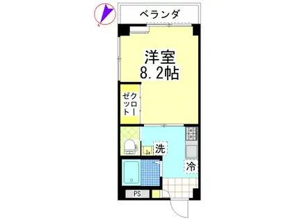 PARTI(1K/2階)の間取り写真