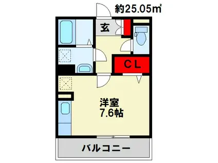 トレス城野館(ワンルーム/3階)の間取り写真