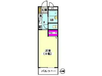 サンパティオ・サンアイ・パート8(1K/2階)の間取り写真