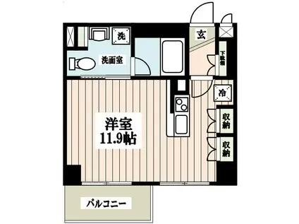 グランカーサ新宿御苑(ワンルーム/14階)の間取り写真