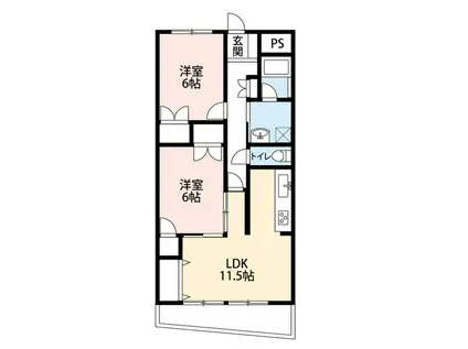 小田切マンション(2LDK/3階)の間取り写真