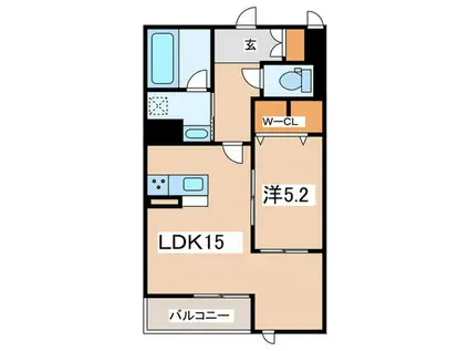 LA VERITE石川(1LDK/3階)の間取り写真