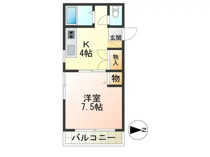 リベルSATO(1K/2階)の間取り写真