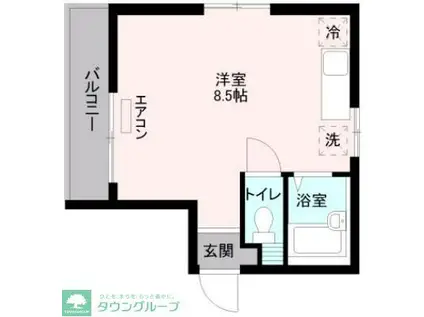 ハイムシマ(ワンルーム/2階)の間取り写真