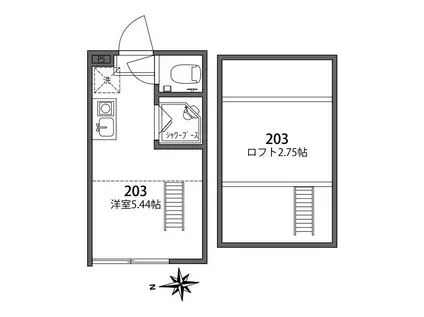 リーブル赤羽(ワンルーム/2階)の間取り写真