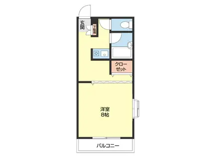 ブルーハイツ塩屋(1K/2階)の間取り写真