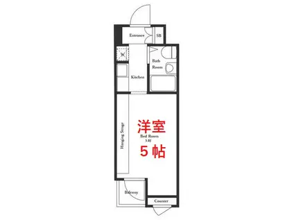 プロフィットリンク蒲田(ワンルーム/8階)の間取り写真