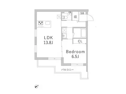 GRANDUO東中野II(1LDK/3階)の間取り写真
