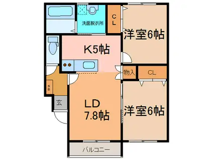 BRAVE(2LDK/2階)の間取り写真