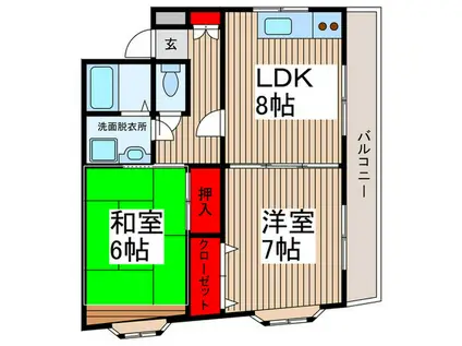 関根ビル(2LDK/3階)の間取り写真