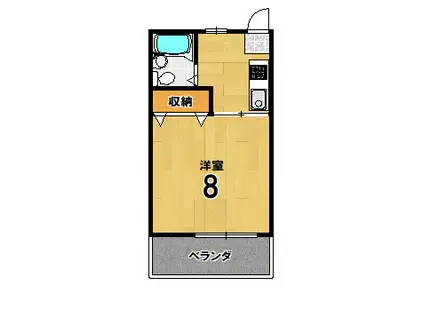 アオイハイツ(1K/1階)の間取り写真