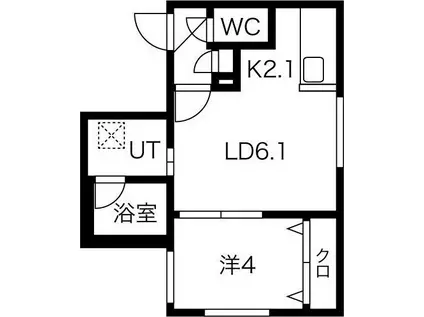 輝和 平岸4条16丁目MS(1LDK/3階)の間取り写真