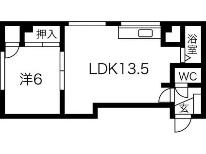 ハイツロワール(1LDK/3階)の間取り写真