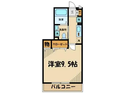 GRANDE(1K/1階)の間取り写真