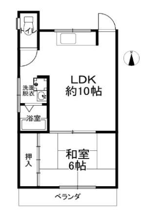 モンダハイツ(1LDK/2階)の間取り写真