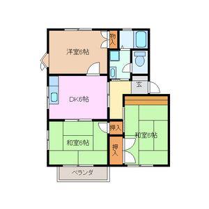 コンフォールA棟(3DK/2階)の間取り写真