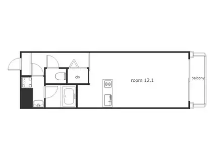 シュテルン中柳(ワンルーム/4階)の間取り写真