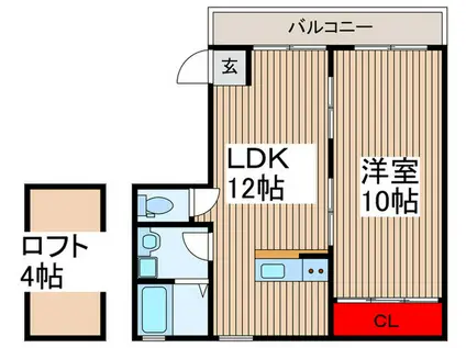 ディライトプラス(1LDK/1階)の間取り写真