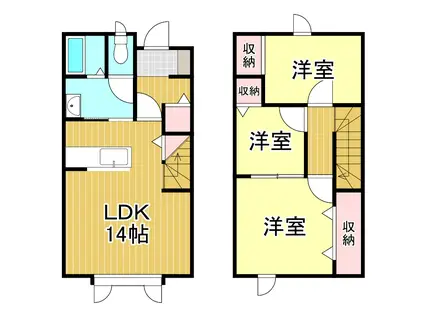 プリマード新中野(3LDK/1階)の間取り写真