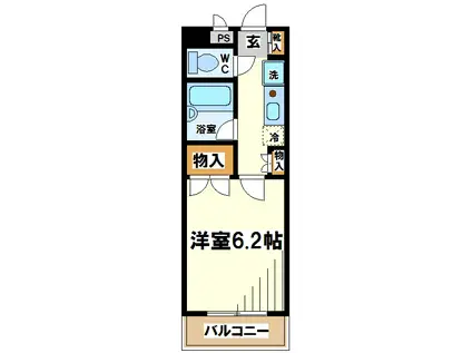 メゾンシェ―ヌ(1K/3階)の間取り写真