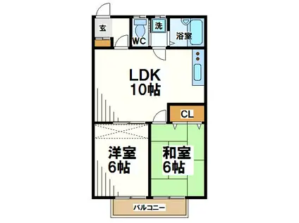 ファミーリエ(2LDK/2階)の間取り写真