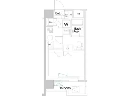 プレミアムキューブ大森デュー(1K/6階)の間取り写真