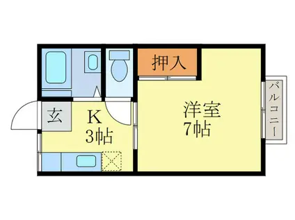 フォーレス嵐山(1K/1階)の間取り写真