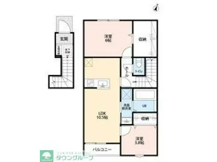 リーブルファイン志木上宗岡II(2LDK/2階)の間取り写真