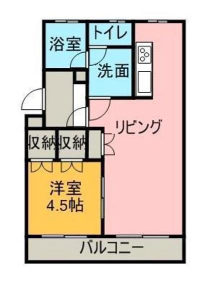 メゾン二子(1LDK/1階)の間取り写真
