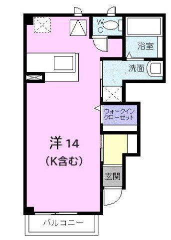 ベルアルモニーA(ワンルーム/1階)の間取り写真