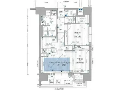 プレサンス ロジェ 金山ミッドゲート(2LDK/10階)の間取り写真