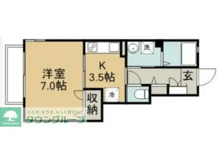 エスポワール(1K/1階)の間取り写真